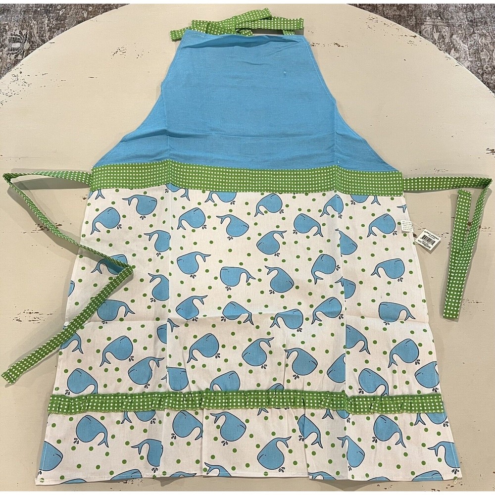 Bib Apron Kitchen Classic Cooking Bib MSC Whale Art Smock Adjustable Cute Cover